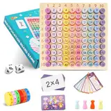 POFIBO Multiplikationsbrett - 1x1 Lernen Spiel, Multiplikationstafel Holz, Montessori Pädagogisches Spielzeug für Mathematische Manipulationen Kinderzählspielzeug