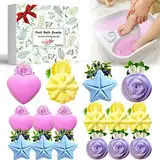 Lanwexy Foot Bath Bombs, 16 Pack Foot Soak mit Badesalz und Teebaumöl. Natürliche handgemachte Aroma reines ätherisches Öl Blase Fußbälle für trockene rissig, hartnäckige Fußgeruch Duft.