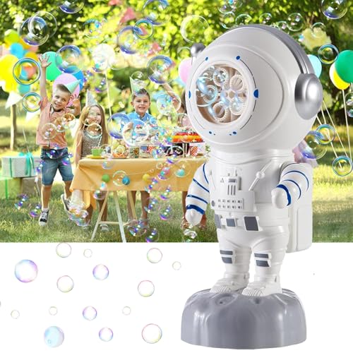 Seifenblasenmaschine, Xndryan Automatische Seifenblasenmaschine Hochzeit, 360° Drehbar Astronaut Tragbare Blasenmaschine Professional Blasenspielzeug für Kinder Hochzeit Party