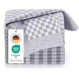 Blumtal 5er Set Premium Geschirrtücher - Hochwertige Geschirrhandtücher, 100% Baumwolle, OEKO-TEX® zertifiziert, grau kariert, 50x70cm