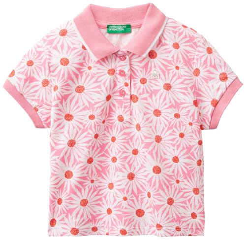 United Colors of Benetton Mädchen Poloshirt M/M 3lryg300q Polohemd, Rosa, 110 cm