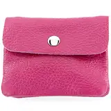 modamoda de P09 Damen Münzgeldbörse Geldbörse Portemonnaie Klein Leder Made in Italy P09, Farbe:Pink