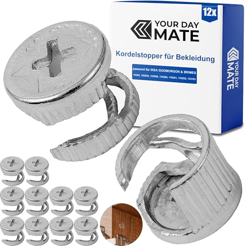 Möbelverbinder Mutter, 12 Stück, 14 x 11 mm, kompatibel mit IKEA GODMORGON und BRIMES, Ersatz für 19250, 102509, 102956, 119250, 119251, 119252, 133181, Exzentermutter Schloss Schrank, Verbinder Dübel