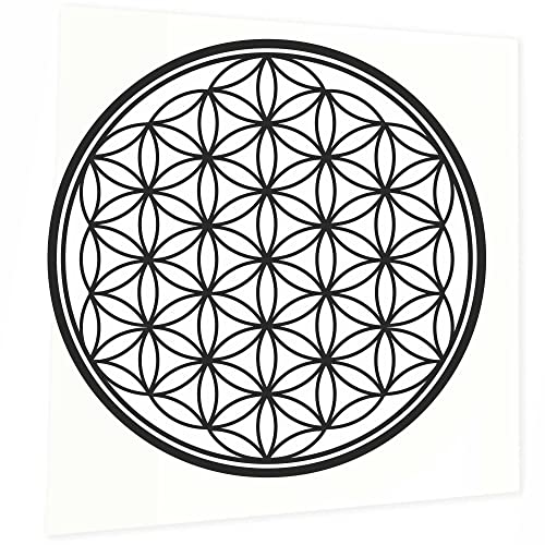 Indigos UG Aufkleber Blume des Lebens - 100x100mm schwarz - Heckscheibe - Heckscheiben Aufkleber - Sticker Tuning Boot Auto Laptop LKW