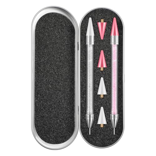 2 Stück Dotting Tools Für Steine Wachsstift Nagelpunkt Stift Strass Picker Diamantmalerei Verzierungsstifte Strass Picker Werkzeug Set Punktierung Werkzeug Nagel Für Diy Nagel Design