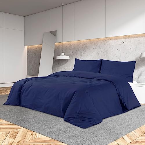 BOWEKAM Home & Garden-Bettwäsche-Set, Marineblau, 240 x 220 cm, leichte Mikrofaser, Möbelauswahl