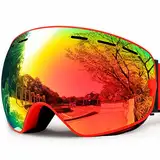 SPOSUNE OTG Skibrille Snow Snowboard Goggle Over Glasses mit Anti-Fog Spherical Dual Interchangable Lens für Männer Frauen Jugend Skifahren Snowmobile Eyewear & Helm Compatible, UV400 Schutz