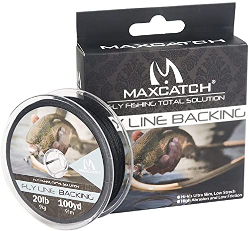 MAXIMUMCATCH Fliegenfischen Backing Fliegenfischen geflochtene Nylon Schnüre 20/30lb,100/300yards (20lb 100yds, Schwarz)