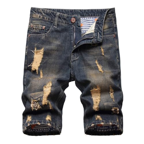 Western-Jeans für Herren, lockere Passform, Shorts, Jeans für Herren, Denim, Herbst, Sommer, 2025, P-825 Marineblau, XXL