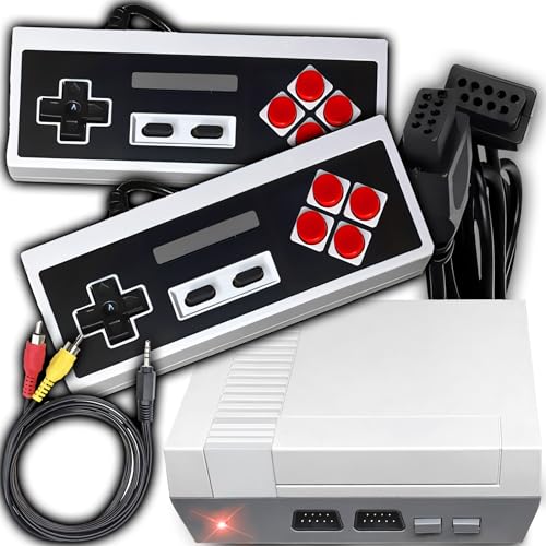 Retoo Spielekonsole Classic Retro, Videospielkonsole mit 620 Eingebaut Spielen und 2 Fernbedienungen, AV-Ausgang Klassische Konsolen 8-Bit-Spiele für Kinder und Erwachsene, Kinderspiele