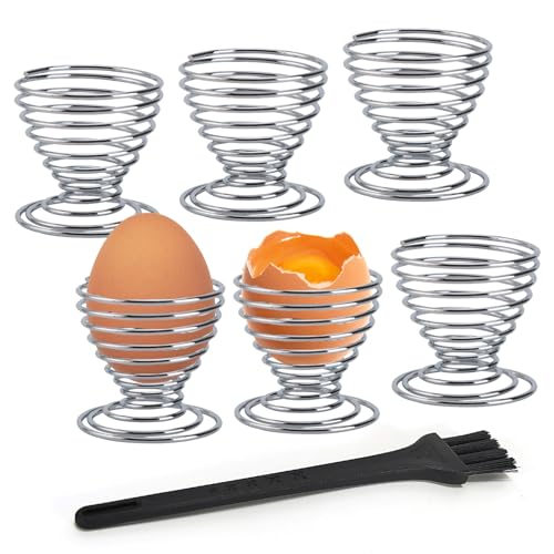 Cosysparks Eierbecher Set, 7-Pack Eierbecher Edelstahl für Gekochte Eier Edelstahl Eierbecher Metall für Restaurant und Heimgebrauch