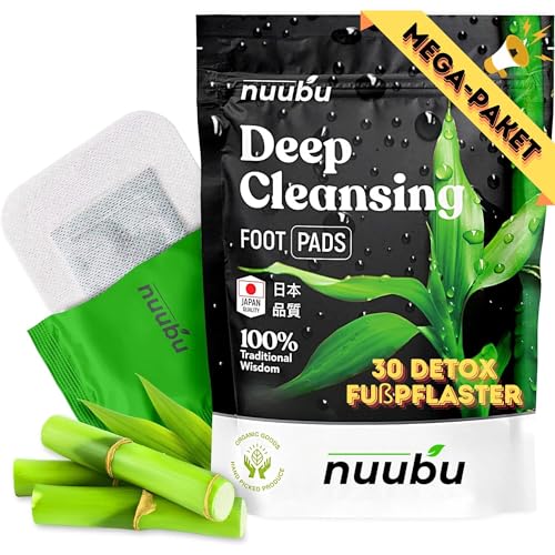 Nuubu Detox Fußpflaster, Entgiftungspflaster Füße(3-pack) für Stressabbau & Tiefschlaf 100% Natürliche Fußpads mit Bambusessig und Ingwerpulver zur Entfernung von Giftstoffen und Reinigung des Körpers