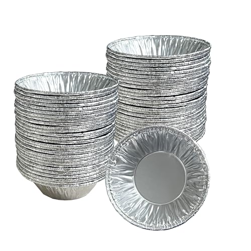 AIDUZETY Einweg-Eierkuchenformen aus Aluminiumfolie, 7,1 cm, ideal zum Backen, Aufbewahren und Servieren von Desserts, 50 Stück