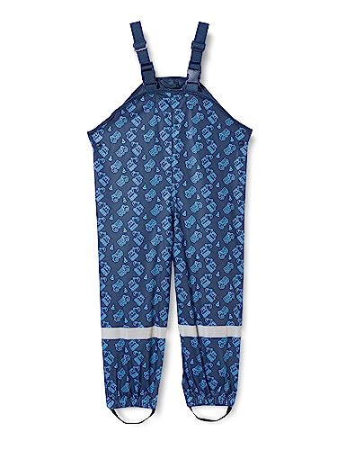 Playshoes Jungen Regenlatzhose mit Baustelle Allover 405428, 11 - Marine, 104