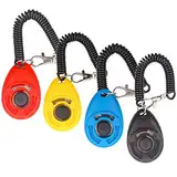 Diyife Hunde Clicker, 4 Stück Trainings-Clicker mit Handschlaufe, Klicker mit Großem Knopf, Hundeerziehung und Hundetraining, für Hund, Katze, Pferd (Multi-Color)