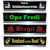 LED-Schild mit Namen 52x11,5cm ✓ Oldschool Michelin Männchen ✓ Rubberduck ✓ Lasergraviertes Leuchtschild | Beleuchtetes LED Schild für den 12/24Volt-Anschluss