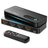 HDMI 2.1 Switch 3x1, AVIDGRAM 8K HDMI Umschalter 3 in 1 Out mit IR Fernbedienung, HDMI Switcher 4K 120Hz Auto Unterstützung 8K 48Gbps