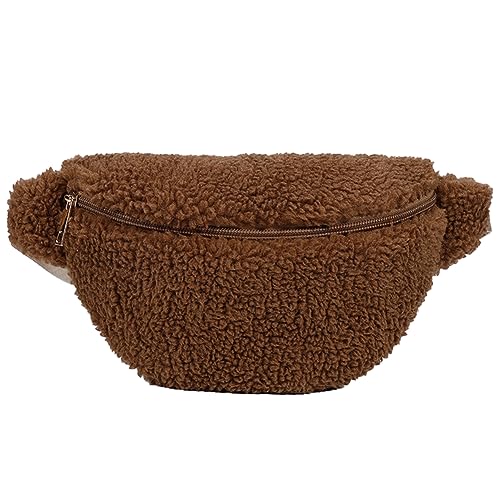 ARVALOLET Unisex Pelz-Gürteltasche mit Reißverschluss, Flauschige Umhängetasche, modisch, multifunktional, faltbar, leicht, for Mädchen und Jungen, vielseitige Tasche