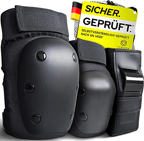 Liebkern Skate Protektoren Set für Erwachsene & Kinder [unisex] - Ideal für Inliner, Skateboard, Scooter - Schoner Inliner Erwachsene Knieschoner Inliner Schoner Erwachsene Schoner Set Erwachsene