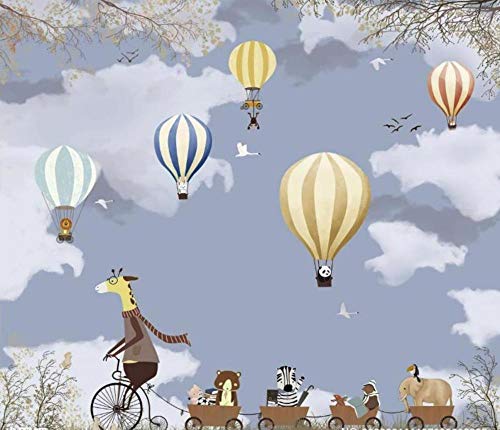 Fototapete Karikatur Tierhimmel Heißluftballon 300x210cm Tapeten Foto Tapete Moderne Vliestapete Wohnzimmer Wohnzimmer Schlafzimmer Wandtapete Dekoration