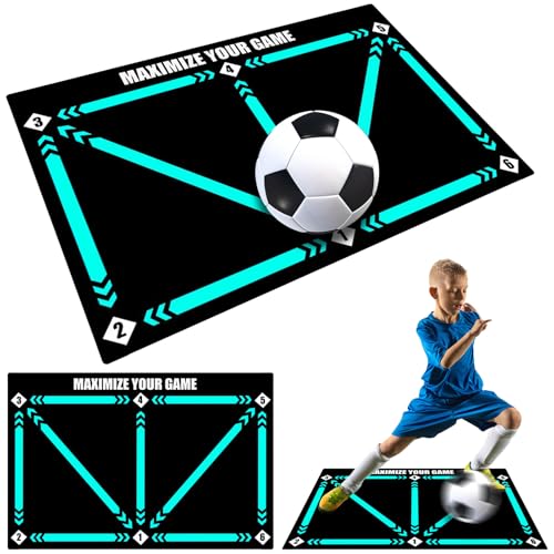 Axinyijia Fussball Matte Ballkontrolle, 90x60cm Fussballmatte Training für Kinder und Erwachsene, Fussball Trainingsmatte für Fußballliebhaber Fußballmatte