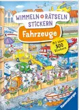 Ravensburger Wimmeln, Rätseln, Stickern: Fahrzeuge - Stickerbuch ab 4 Jahren, 13 Wimmelbilder, über 300 Sticker, Fahrzeuge