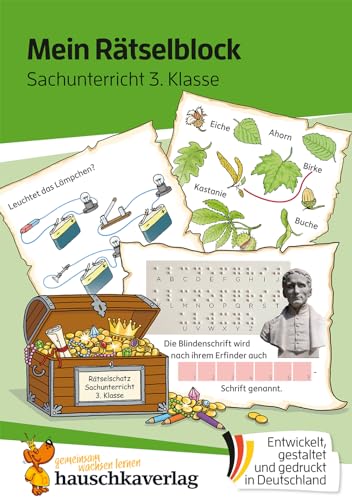 Mein Rätselblock Sachunterricht 3. Klasse: Rätsel für kluge Köpfe mit Lösungen - Förderung mit Freude (Das Rätselbuch für die Grundschule, Band 688)