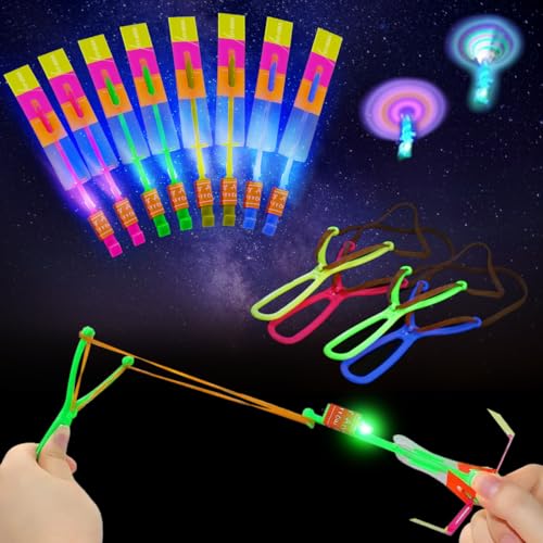 Fliegendes Spielzeug Party Set, 20 Stück LED Schleuder Kinder, Leuchtspielzeug Kinder, Nachts Leuchtendes Propeller Spielzeug als Coole Mitgebsel Kindergeburtstag