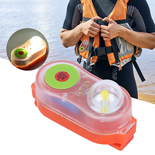 Bnineteenteam Schwimmwesten-Lichtlampe, Schwimmwesten-Blitzlicht für Überbord-Überlebensweste, LED-Meerwasser-Selbstbeleuchtung, Lebensrettende Taschenlampe, Auffällige Attract-Lichtlampe(Orange)