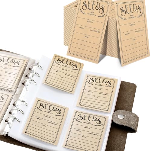 100 Stück selbstverschließende Samen-Aufbewahrungsumschläge für Garten, Organizer, Sparpakete, Box, Sammelordner und Organisation – ideal für jeden Gärtner (braun)