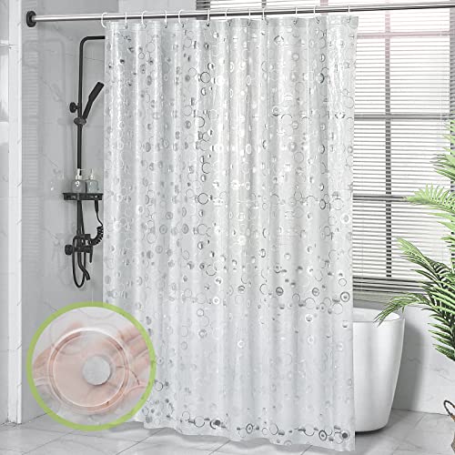 OTraki Duschvorhang 180x200,100% Eva-Material Shower Curtains Wasserdicht Antibakteriell Eva Vorhang mit Gewicht Bleiblock unten für Dusche und Badewanne für Kinder, mit 12 Duschvorhangringen