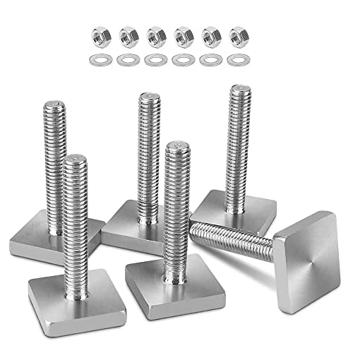 Twilight Garage T-Nut Adapter Dachbox M6 x 35 mm 6 Stück Kopf Nutensteine Dachträger mit Muttern und Unterlegscheiben T-Track Adapter,T-Nut Thule 20 x 20 mm Dachträger Relingträger