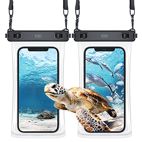 YOSH wasserdichte Handyhülle mit Crossbody-Design (2 Stück), 7,5 Zoll Wasserfeste Handytasche mit Integriertes TPU-Dichtungsdesign, Handy Wasserschutzhülle für iPhone, Samsung, Huawei, Xiaomi