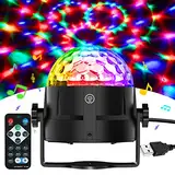 Gobikey Discokugel, 360° Rotierende Musik Activated Discolicht LED Party Lampe mit Fernbedienung- 3W RGB Dynamisch Disco Lichteffekte, 4M/13ft USB,Partylicht ür Party/Halloween/Kinder/Hochzeit