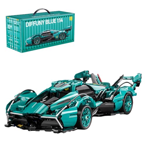 Supersportwagen Bausteine Sets, 1280 Teile 1:14 Drift Auto Bausteine, Modell-Bauset für Erwachsene, Technic Sportwagen Bausteine Rennwagen Auto Modell Kompatibel mit großen Marken