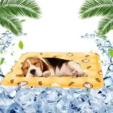 FFTANXS Kühlmatte für Hunde und Katzen, 40x50cm, Kühldecke mit Selbstkühlendem Gel, Ungiftig, Waschbar, Geeignet für Kleine Katzen und Hunde (Gelb)