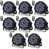 U`King 8er Pack LED Par Strahler 36 LED Bühnenlicht Partylicht RGB DMX512 mit Fernbedienung,Discolicht Scheinwerfer Beleuchtung Moving Head für Stage DJ Party Show Bar Halloween Weihnachten