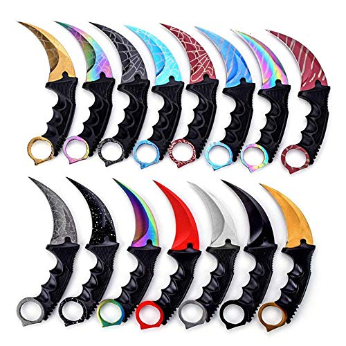 WeTop Karambit Messer 2er Set, Edelstahl Feste Klinge Taktisches Messer mit Scheide und Schnurmesser CS-GO für Jagd, Camping, und Feldüberleben