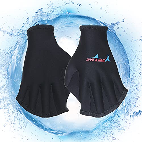 Fingerlose Schwimmhandschuhe Neoprenhandschuhe Aquatic Fitness Schwimmen Schnorcheln Handschuhe für Wasser Training Wasserdicht Neopren Webbed Wassergymnastik Schwimmen Aqua1 Paar