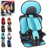 Auto Child Safety Seat Simple Car Portable Seat Belt,0-12 Years Old Car Seatbelt Protector,Premium Seat Belt Adjuster for Kids Safety,Foldable Lightweight Travel Car Seat for Toddlers (M,Sky Bkue)