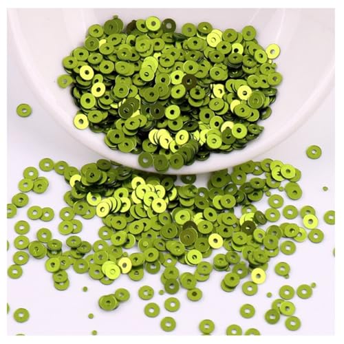 Yurosiay Pailletten zum Basteln 4mm 2000pcs Glitzer Lose Pailletten Bulk zum Aufnähen Kunststoff Runde Pailletten mit Loch für DIY Schmuck Nähen Festtag Kleiderdeko Gras-Grün 2mm 4000pcs