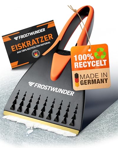 FROSTWUNDER - Eiskratzer Messingklinge [Made in Germany] - 100% recycelter Eiskratzer Auto Messingklinge - Langlebiger Auto Eiskratzer - Blitzschneller Messing Eiskratzer - Scheibenkratzer Auto Stabil