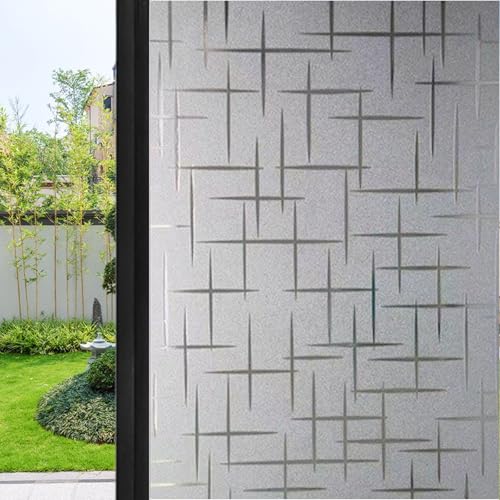 Fenster Sichtschutzfolie 100x400cm - Wärmeisolierung Verdunkelungsfolie Fensterfolie Blickdicht Glasfolie für Zuhause & Büro UV-Schutz Einfach zu installieren Stilvolles Stern-Design