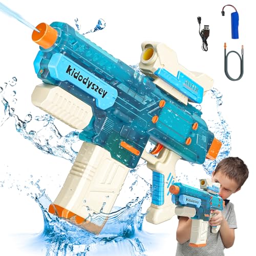 Kid Odyssey Wasserpistole Elektrisch, Wasserspritzpistole mit Akku, 500ML/Unbegrenzte Wasserversorgung, Elektrische Wasserpistole für Kinder Erwachsene, 10M Reichweite, Electric Water Gun Pool Party