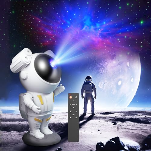 WIEDALK Astronaut Projektor,LED Sternenhimmel Projektor,Galaxy Night Light,Spaceman Nachtlicht,Planetarium Projektor Mit Timer & Fernbedienung, Geschenk für Kinder und Erwachsene