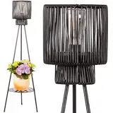 Gadgy Outdoor Stehlampe LED Solar mit Blumenständer – Wasserdichte Stehlampe für Garten & Balkon – Solarbetriebene Standleuchte für Nachhaltige Beleuchtung – LED Außenstehleuchte Dreibein