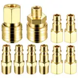 10 x Euro 1/4 NPT Druckluftkupplung, 1/4"BSP Schnellkupplung für Schläuche, Luftanschluss Druckluft Kupplungen Luftschlauch Schnellanschluss, Kupplungsstecker Luftleitung luftKompressor Fittings