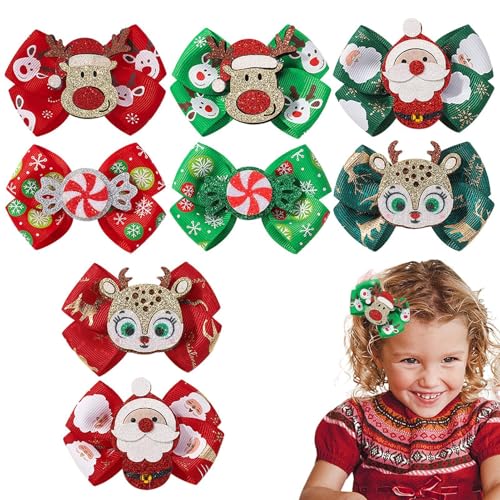 Weihnachts-Haarspangen, bunte Weihnachtsboutique-Haarspangen, 8 Stück, bezaubernde Weihnachts-Haarspangen, Weihnachts-Haar-Accessoires