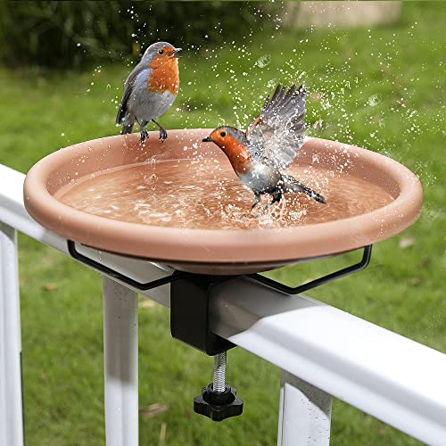 SANOTO Vogeltränke, Vogeltränke Balkon Groß Balkongeländer Garten Modern Vogelbad, ∅ 30 cm Vogeltränke Groß Frostsicher Winterfest Vogeltränke Hängend für Balkongeländer