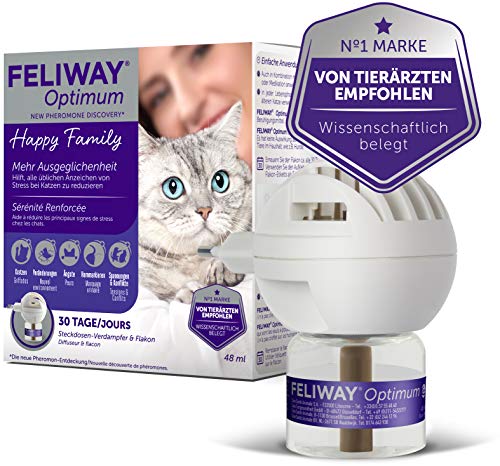 FELIWAY® Optimum Start-Set | Anti Stress Katze | Verdampfer für Steckdose & Nachfüllfkakon 48ml